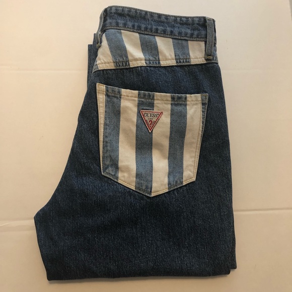 Guess x ASAP Rocky Striped Ankle Zip Jeans Sz 26 - Picture 14 of 15